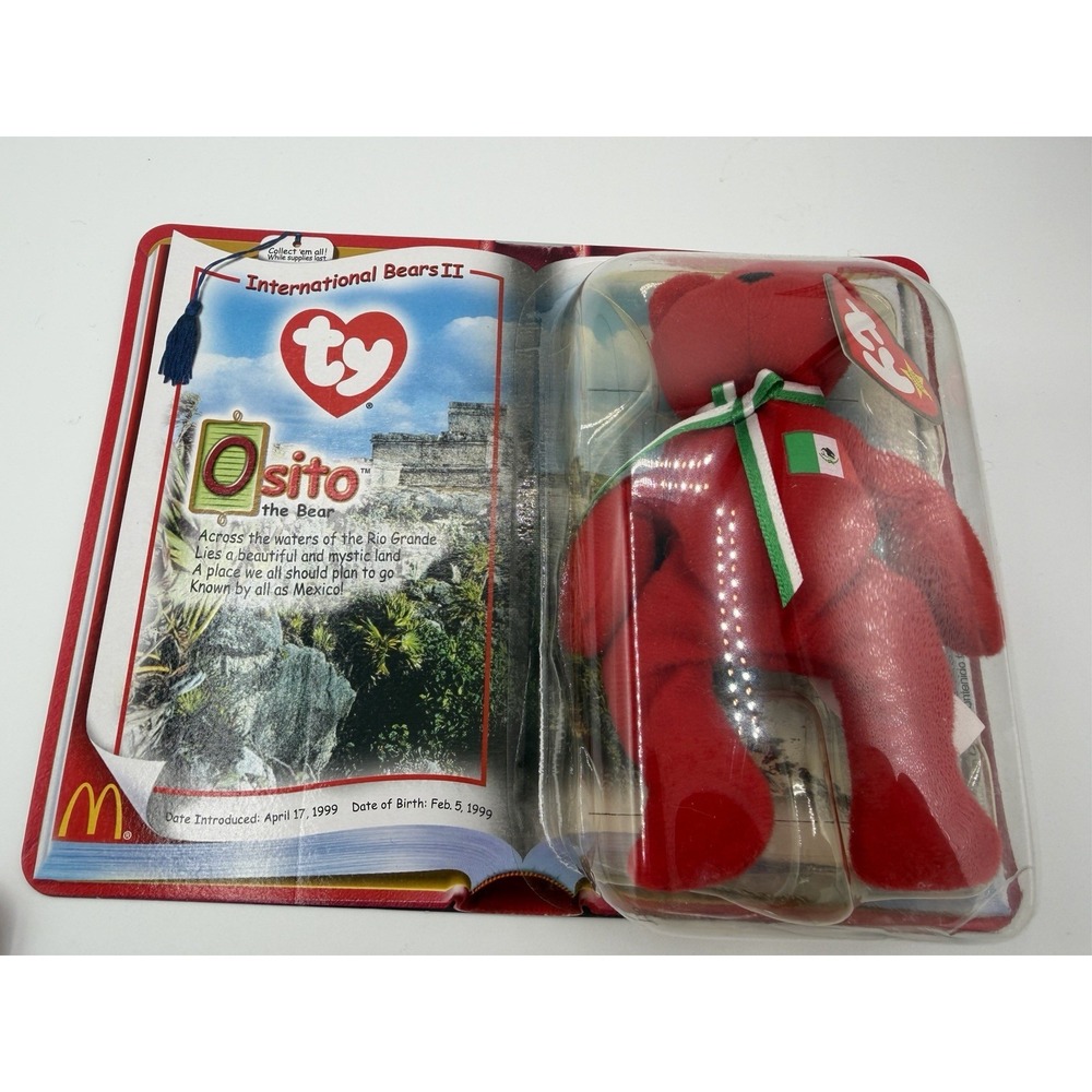 🧸🌟 Ty Beanie Baby Mini – McDonald's International Bears II "Osito" 🐻